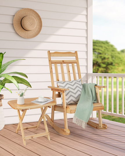 Giantex Outdoor Rocking Chairs Set - Front Rocking Chair
