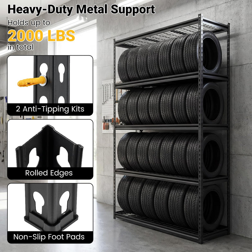 Giantex 5-Tier Metal Storage Shelves Heavy Duty Garage Shelving Units(36" L x 18" W x 72" H)