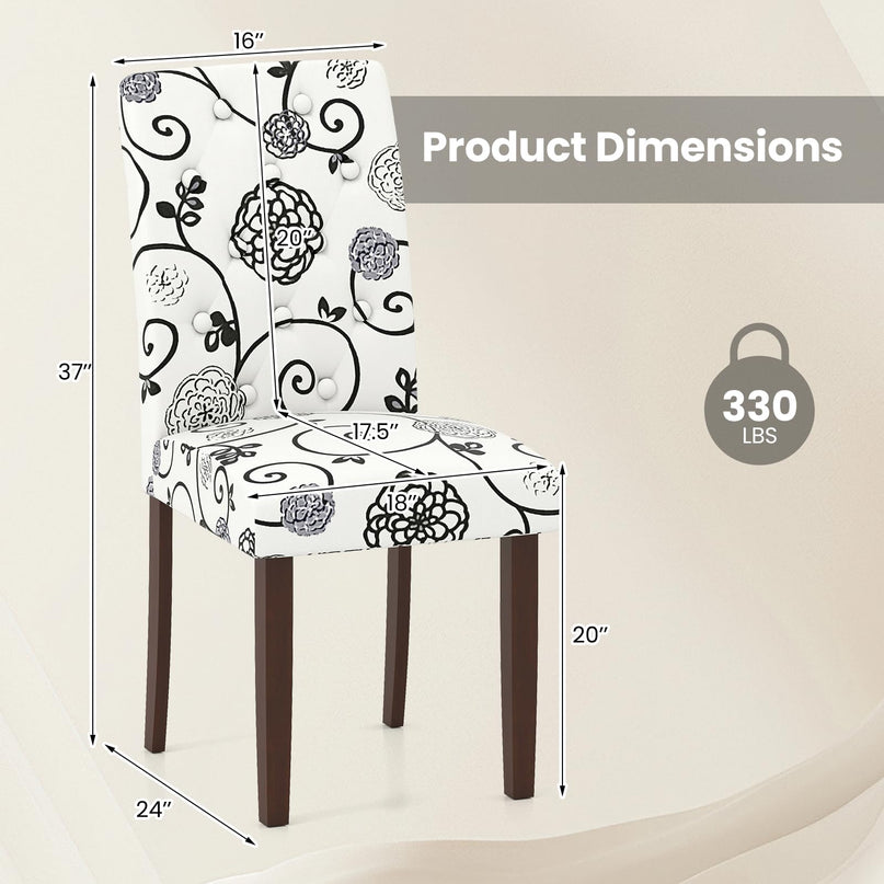 Giantex Tufted Dining Chairs Set of 2/4 Upholstered Kitchen Chairs