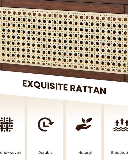 Giantex Rattan Nightstand with Drawer