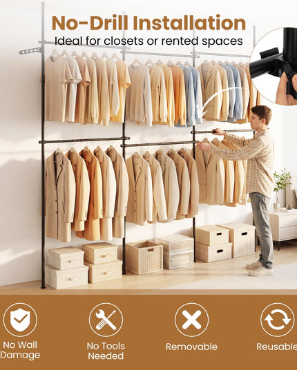 Giantex Floor to Ceiling Clothes Rack for Bedroom