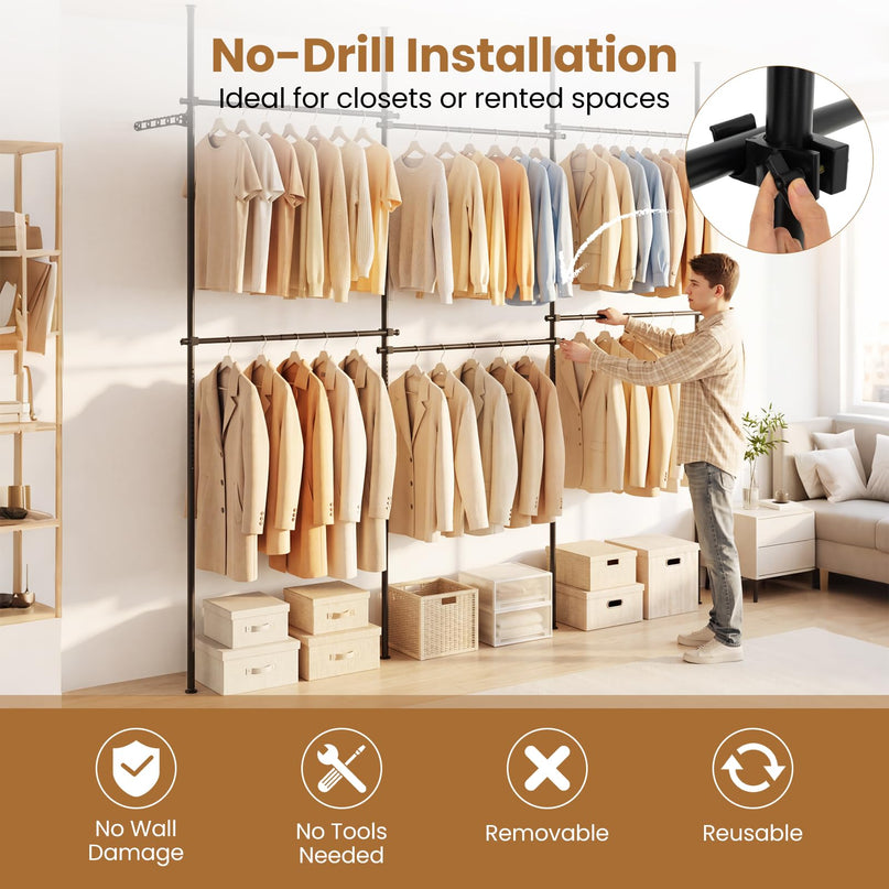 Giantex Floor to Ceiling Clothes Rack for Bedroom