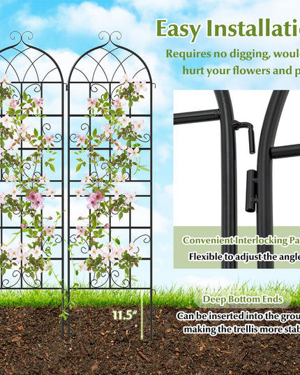 Giantex 71"x20" Metal Garden Trellis for Outdoor Climbing Plants(2/4 Packs)