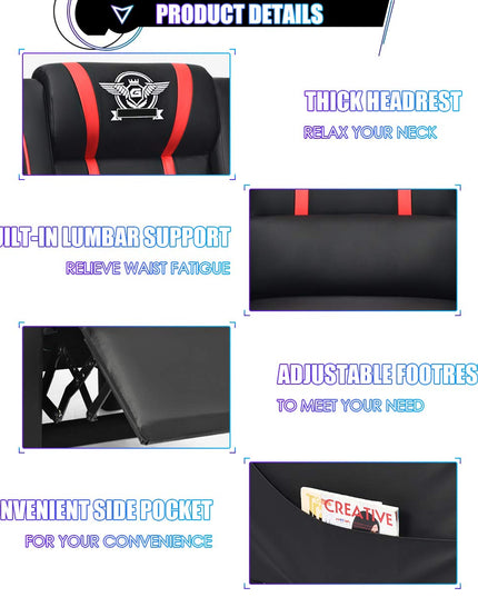 Gaming Recliner Chair, Racing Style Single Recliner Sofa - Giantex