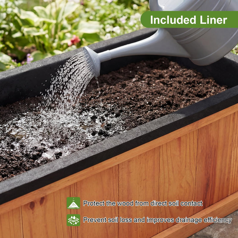 Giantex Outdoor Raised Garden Bed Set of 1/2 (40” x 13” x 12” )