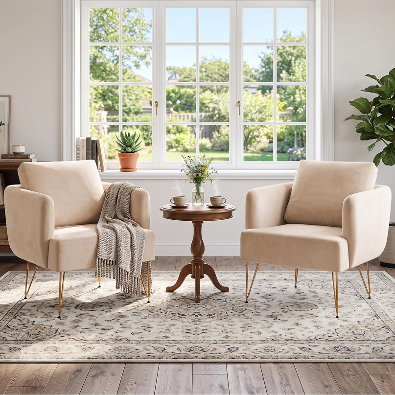 GIANTEX Modern Accent Chair with Back Cushion(1/2)