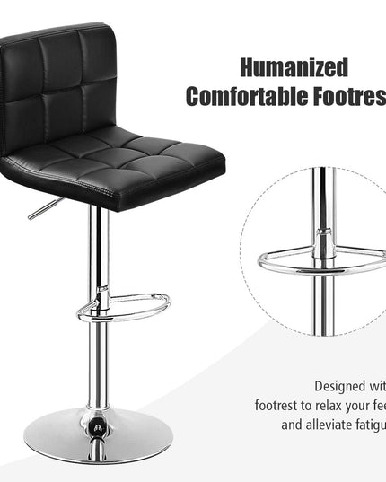 Giantex Bar Stool, Modern Swivel Adjustable Armless Barstools, Square Counter Height PU Leather Bar Stools
