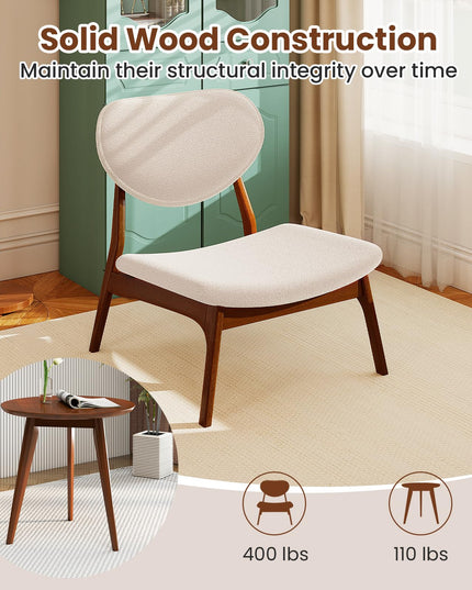 Giantex Accent Chairs Set of 2 with Side Table for Bedroom