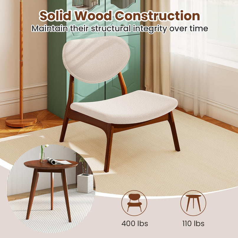 Giantex Accent Chairs Set of 2 with Side Table for Bedroom