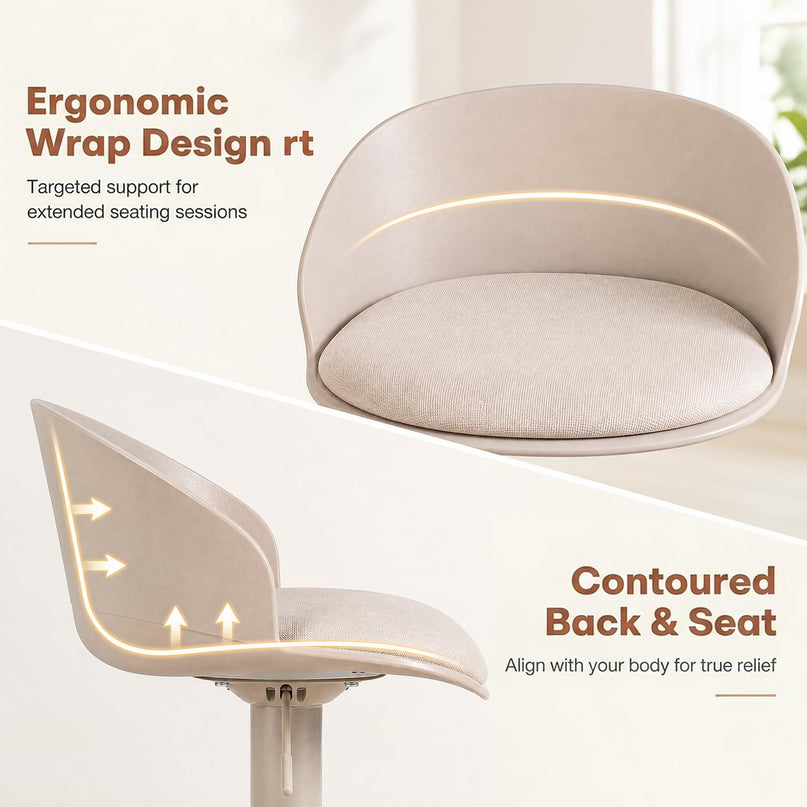 GIANTEX Swivel Bar Stools Set of 2/4 for Dining Room Island