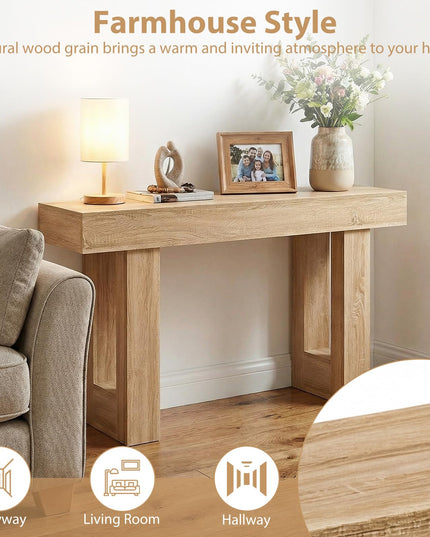 Giantex 63" Farmhouse Console Table Wooden Narrow Entryway Table
