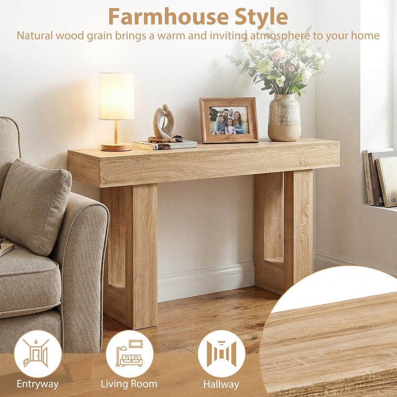 Giantex 63" Farmhouse Console Table Wooden Narrow Entryway Table