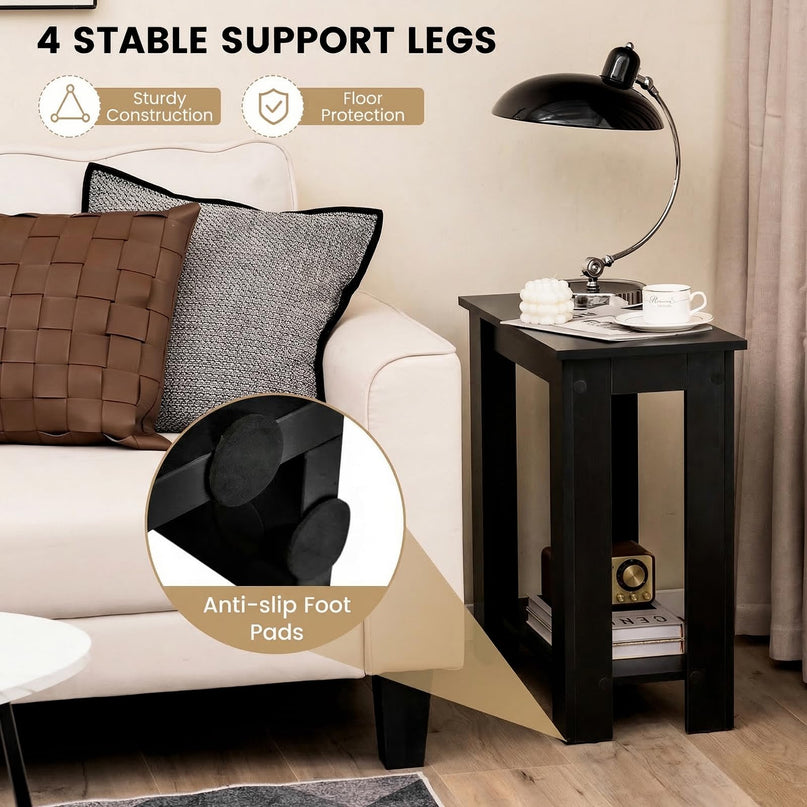 Giantex Narrow End Table | 2-Tier Side Table with Open Storage Shelf (1/2)