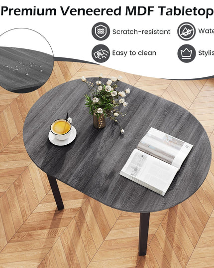 Giantex Table à manger ovale en bois de 43 pouces pour 2 à 4 personnes | Charge de 118 kg