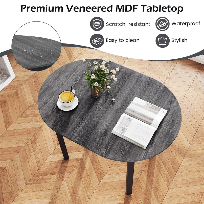Giantex 43" Wooden Oval Dining Table for 2-4 People | Load 260 LBS
