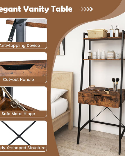 CHARMAID Ladder Vanity Desk Set