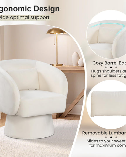 Giantex Swivel Accent Chair Upholstered Barrel Chair