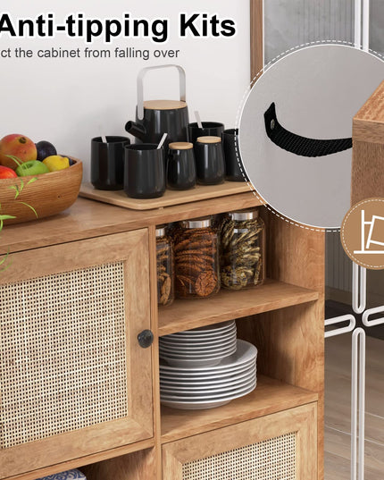 Giantex Buffet Cabinet, Wood Sideboard Storage Cabinet