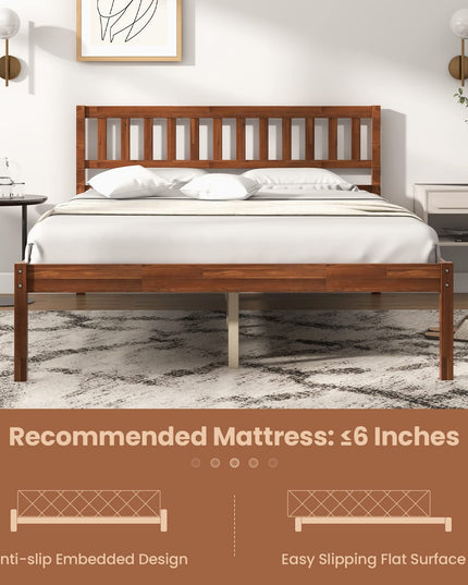 Giantex Wood Bed Frame with Headboard