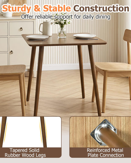 GIANTEX 27.6" Small Dining Table for 2-4 w/Solid Rubber Wood Legs