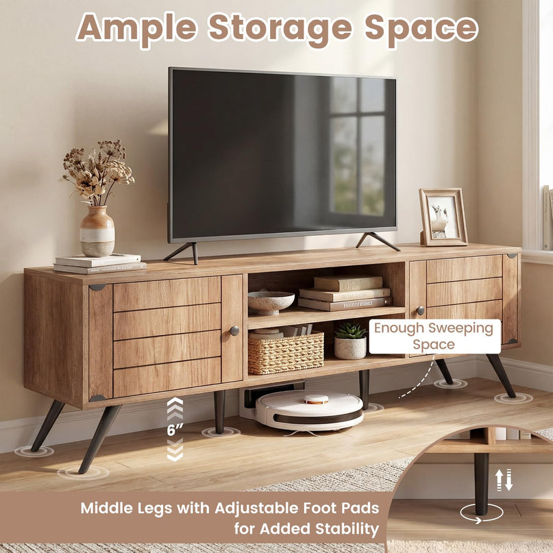 Giantex TV Stand for 65 Inch TV w/2 Storage Cabinets