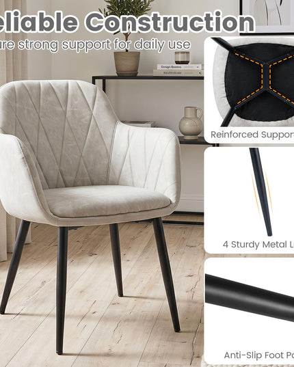 Giantex Dining Chairs Set of 2/4 Upholstered PU Leather Kitchen Chair
