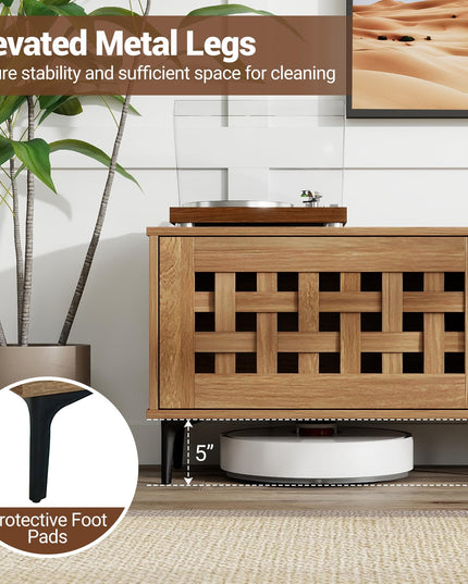 Grand meuble TV Giantex avec rangement | Meuble TV moderne pour téléviseur de 60 à 80 pouces