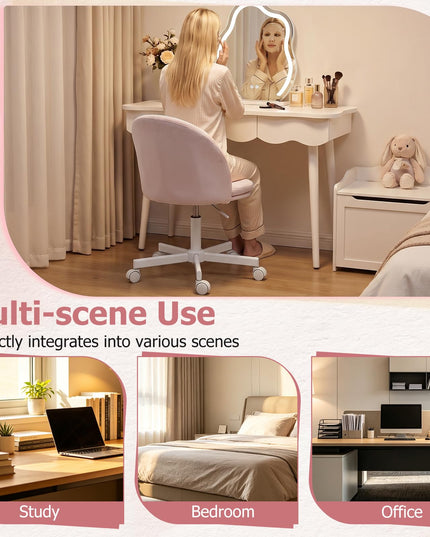 GIANTEX Small Office Chair | Ergonomic Vanity Chair with Low Back (1/2)
