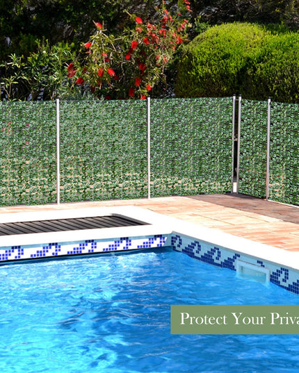 Artificial Hedges Faux Ivy Leaves Fence Decorative Trellis Privacy Fence Screen Mesh (59"x95")