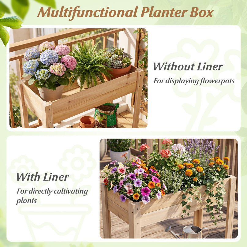 Giantex Wood Raised Garden Bed (32"x15"x30")
