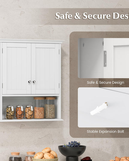 Giantex Wall Mounted Medicine Cabinets - Above Toilet Bathroom Cabinet with Adjustable Shelf