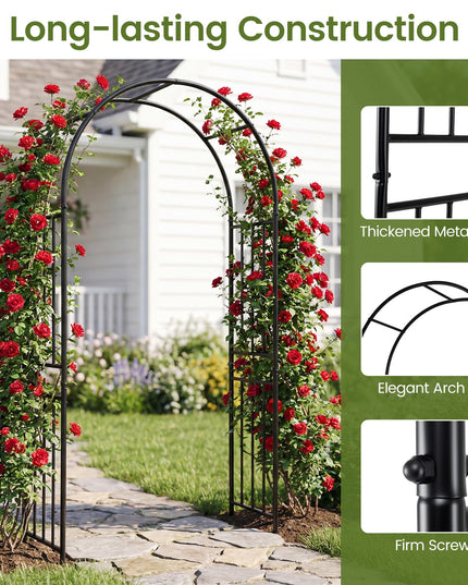 Giantex 86'' Garden Arch Outdoor Metal Arbor Trellis
