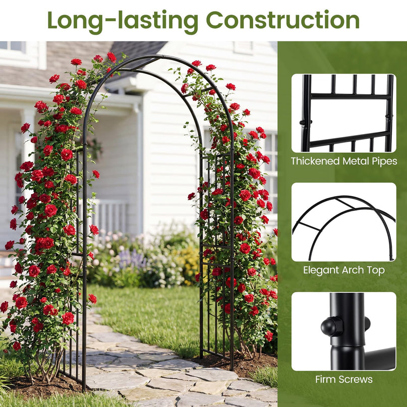 Giantex 86'' Garden Arch Outdoor Metal Arbor Trellis