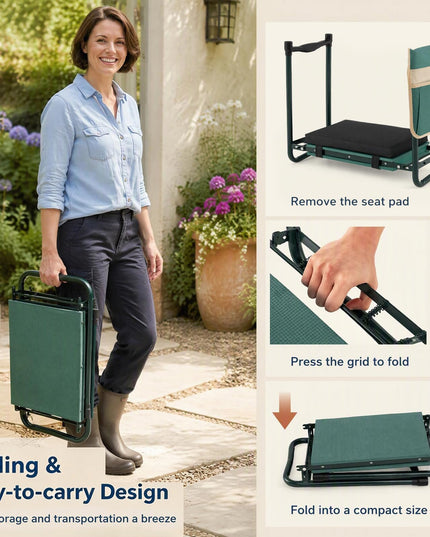 GIANTEX 11-Inch Wide Garden Kneeler and Seat | Foldable 2-in-1 Gardening Bench