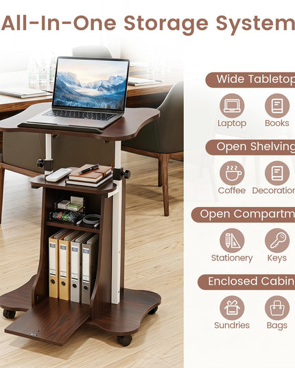 Giantex Mobile Podium Stand for Home Office