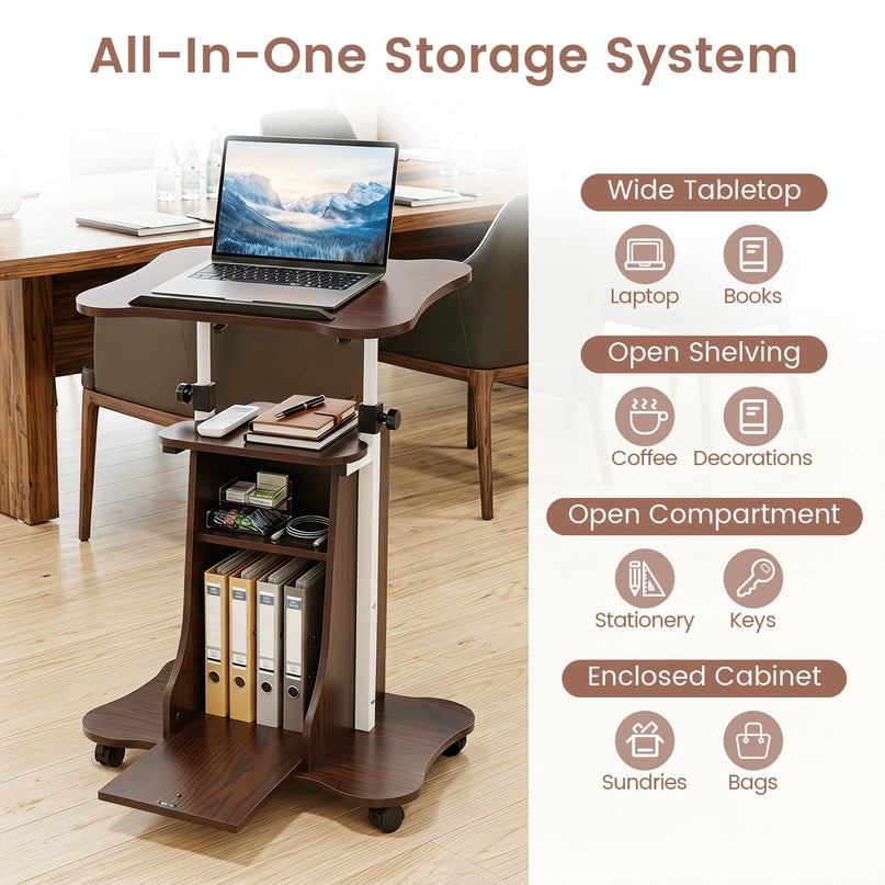 Giantex Mobile Podium Stand for Home Office