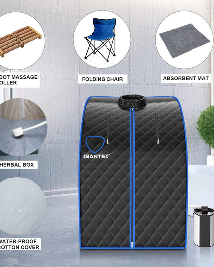 Giantex Portable Steam Sauna, Personal Therapeutic Sauna for Detox, Temperature & Timer Adjustable