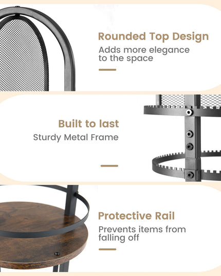 CHARMAID Meuble Organisateur de Bijoux sur Pied Rotatif à 360° avec Panneau Perforé