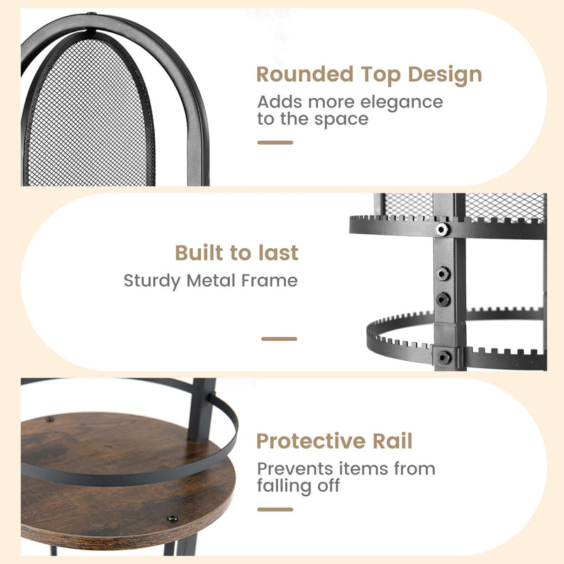 CHARMAID 360° Rotating Floor Standing Jewelry Organizer with Pegboard