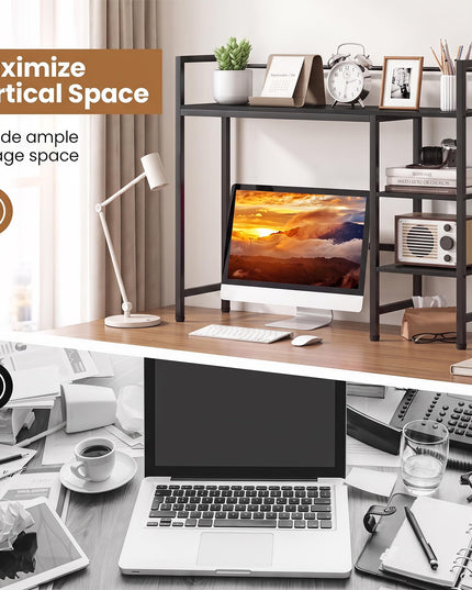 Giantex Desktop Bookshelf | 38.5" Dorm Desk Hutch for 27" Monitor
