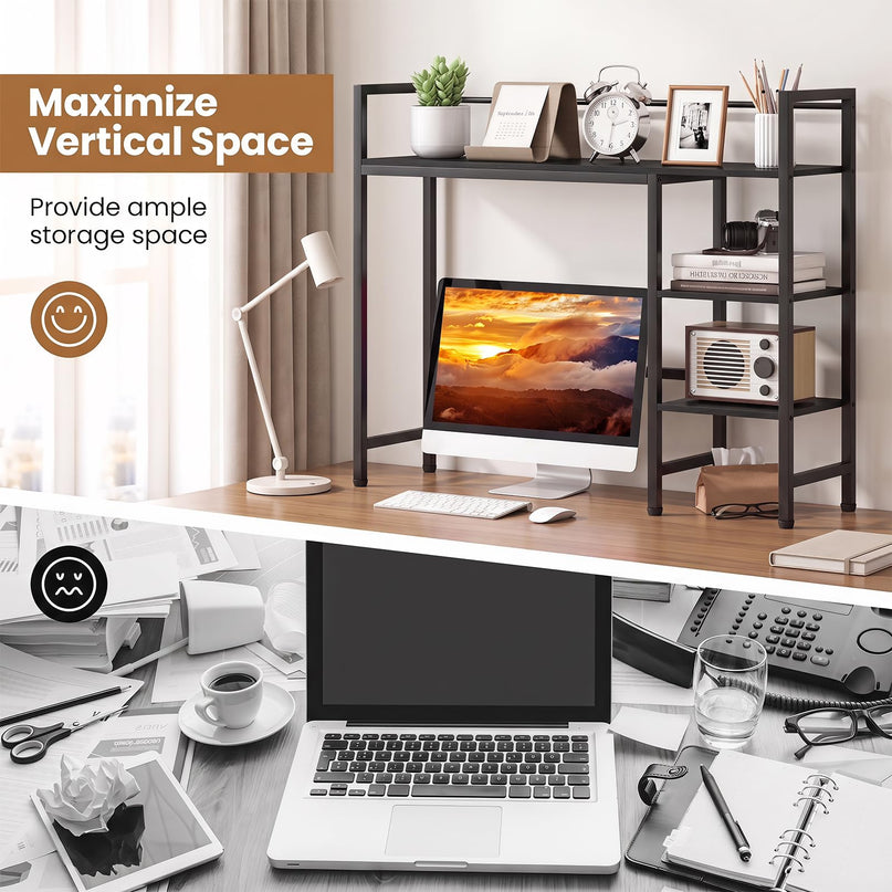 Giantex Desktop Bookshelf | 38.5" Dorm Desk Hutch for 27" Monitor