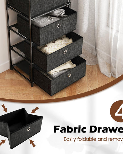 Giantex 4-Drawer Storage Cabinet Slim Storage Organizer