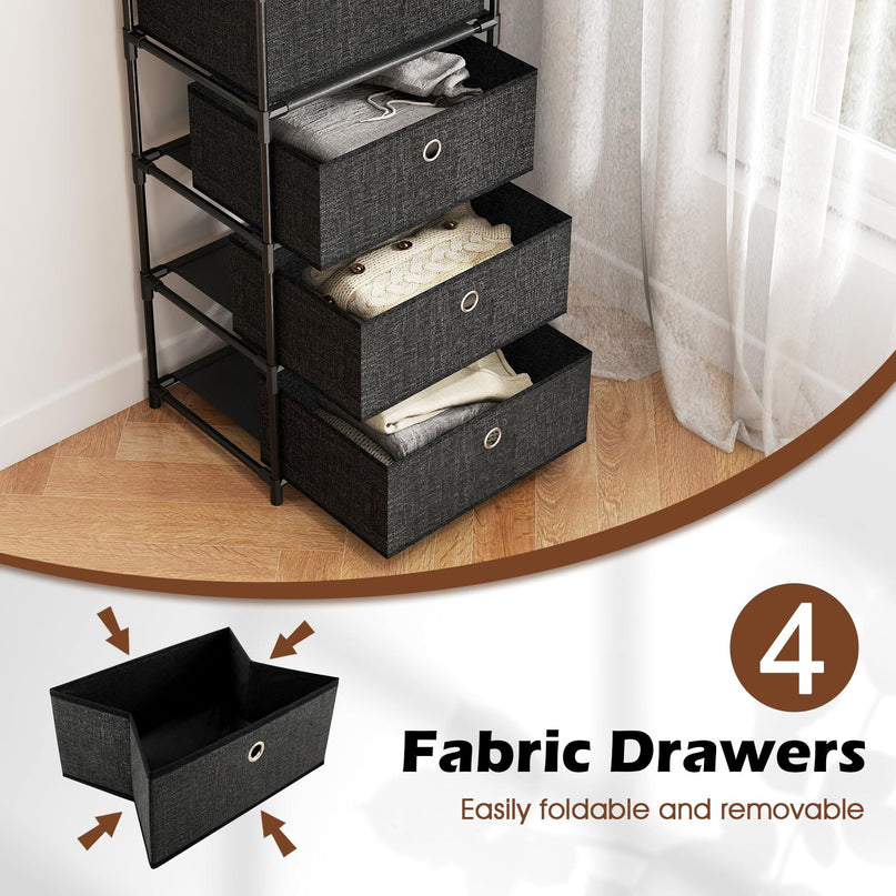 Giantex 4-Drawer Storage Cabinet Slim Storage Organizer
