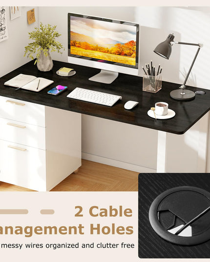 Giantex Universal Wood Table Top 55 x 28 inch Solid One-Piece Desk top