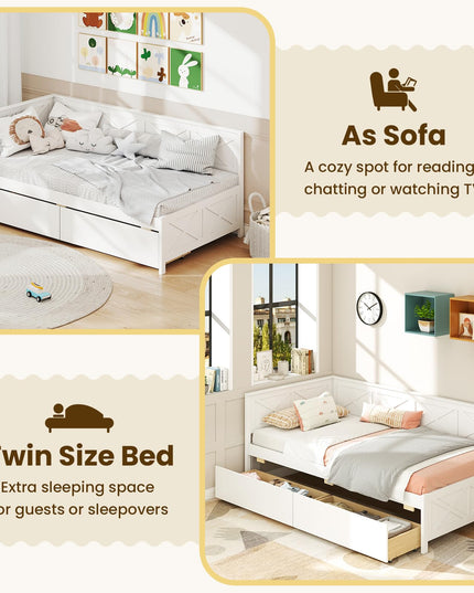 Giantex Twin Daybed with 2 Storage Drawers