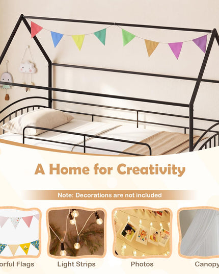 Giantex Twin Over Twin Bunk Bed with Slide & Ladder
