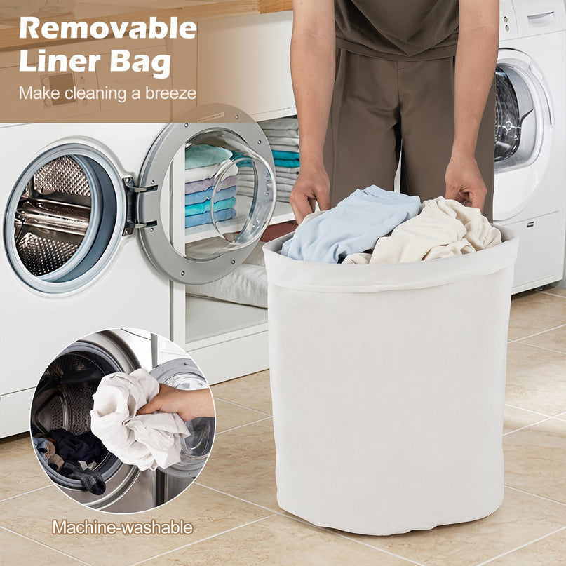 Giantex Corner Laundry Hamper with Lid for Small Spaces