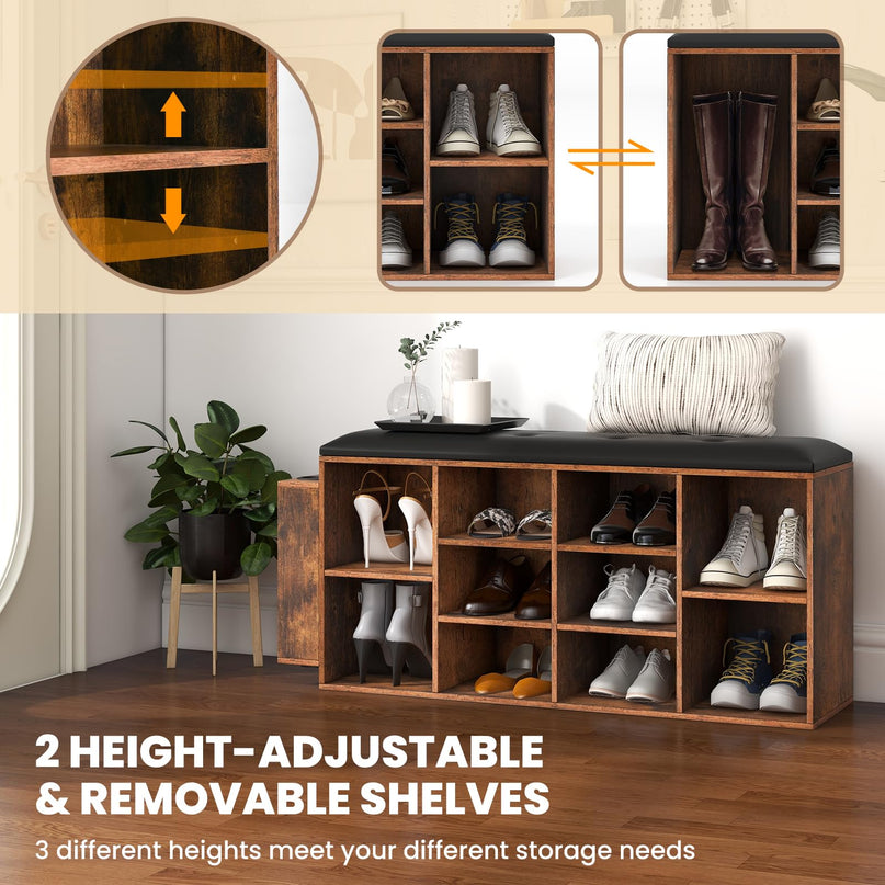 Giantex Entryway Storage Bench with Umbrella Stand