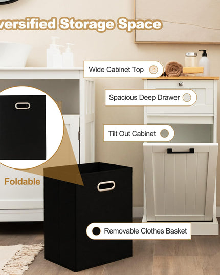 Giantex Tilt Out Laundry Hamper Cabinet