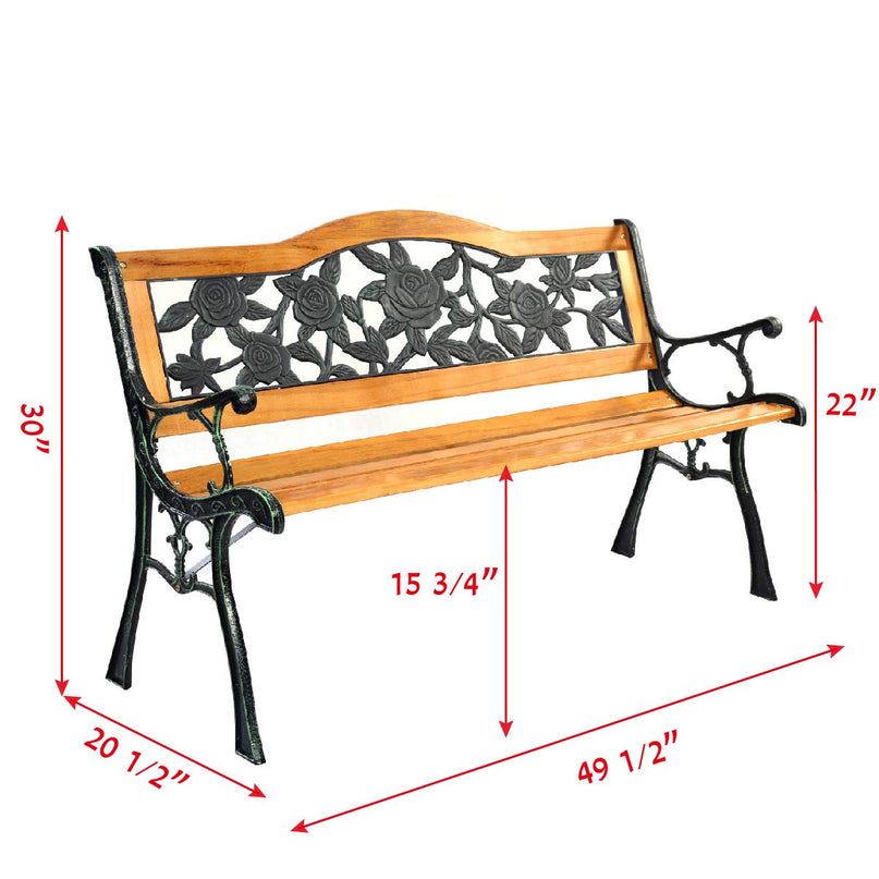 Giantex 50'' Patio Park Garden Bench, Weather Proof Porch Path Chair